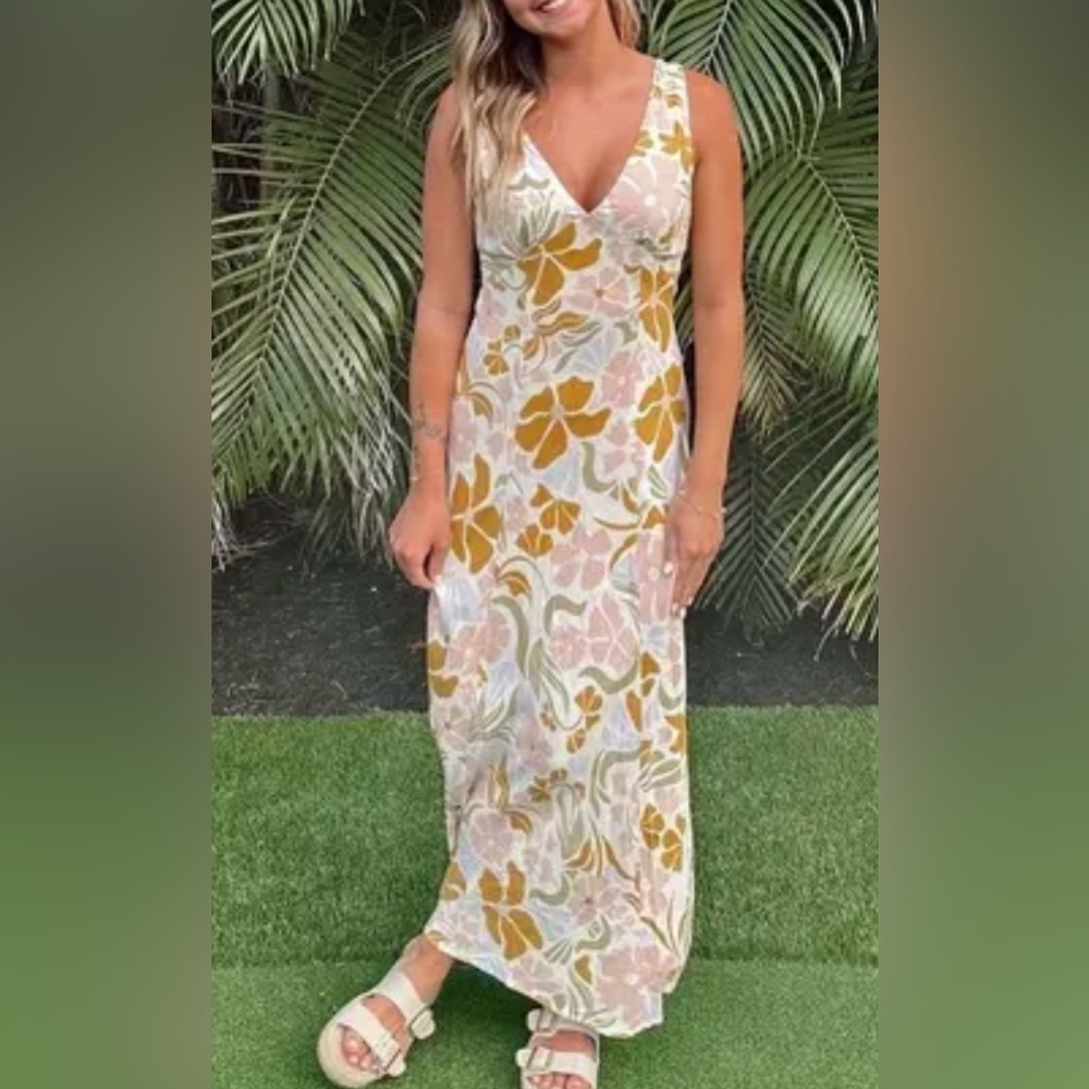 NWT Anthropologie PAPER HEART Sleeveless Pastel Floral Linen-Blend Maxi Dress XS